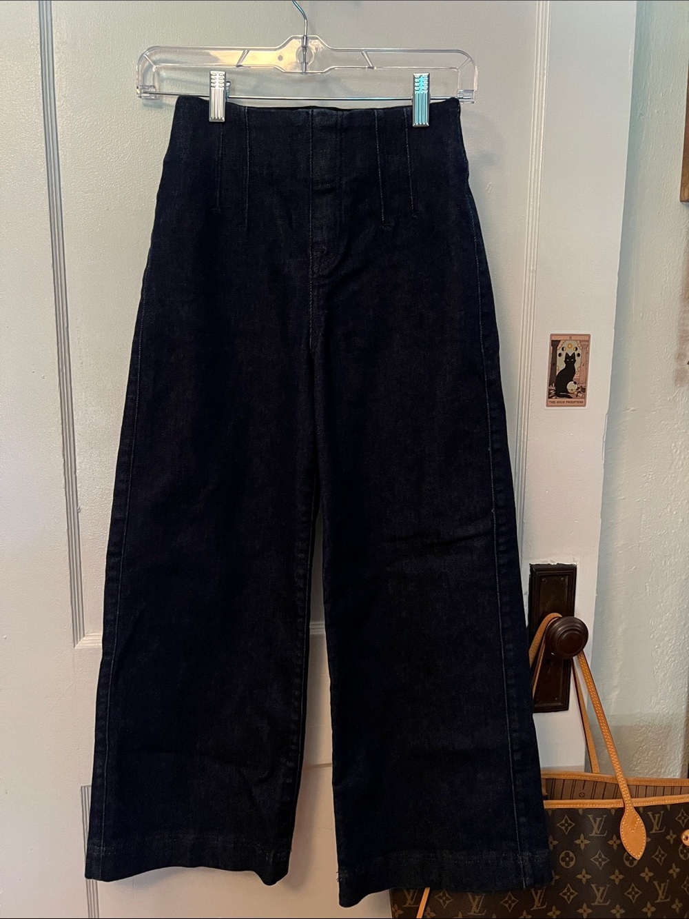 SPANX Dark Denim High-Waist Wide Leg Pants